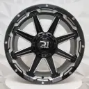 RIN 20X9.5 6-139.7 R1 SPORT LP09 MATT BLACK MILLING+CHROME RIVETS ET10 CB106.1